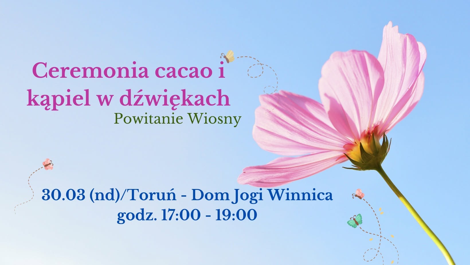 Baner wydarzenia Ceremonia cacao i kąpiel w dźwiękach - Powitanie Wiosny, 30 marca 2025