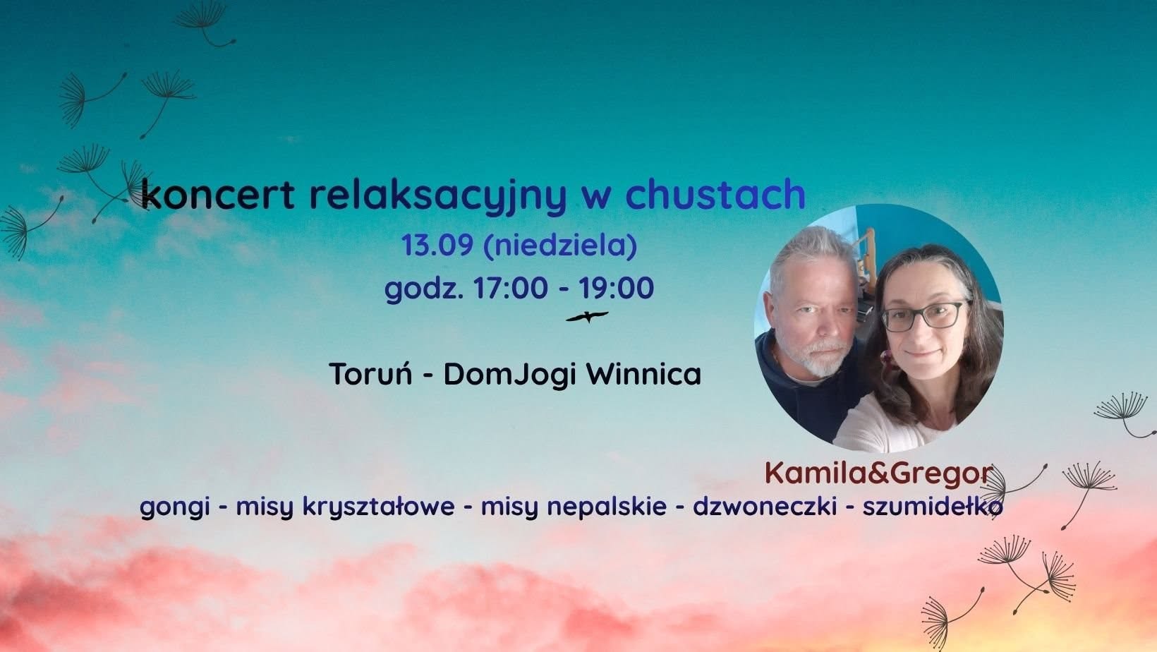 Koncert relaksacyjny w chustach w Domu Jogi Winnica w Toruniu